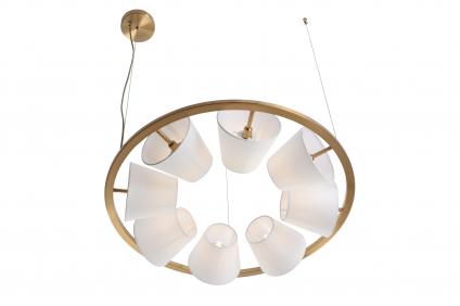 Люстра 15713/8 ANB бронза/белый абажур 8x30W G9 d720 h770, STR24